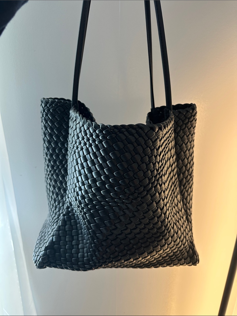 Anthropologie Black Woven Tote Bag